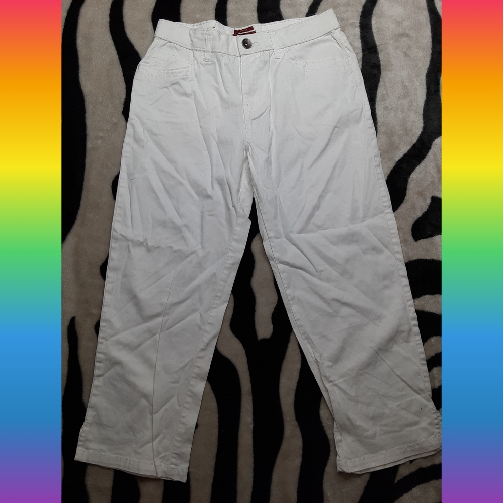White Khaki Dress Capris